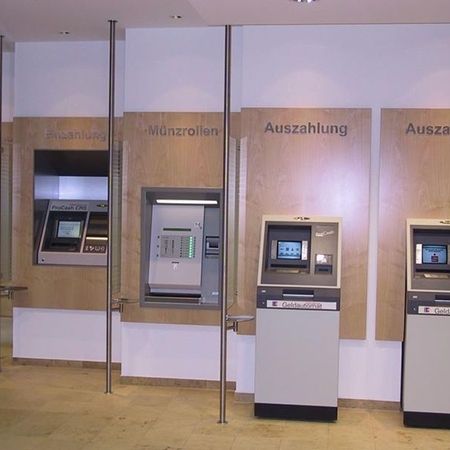 Shop fittings for a bank